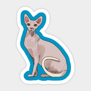 Sphynx cat cartoon illustration Sticker